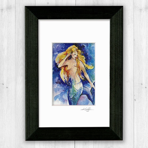 Mermaid Print in Mat from original painting by Kathy Morton Stanion - Celeste - Picture 4 of 4